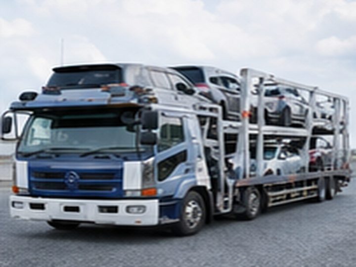 Inland vehicle transport to Japan export yard or port for overseas shipment